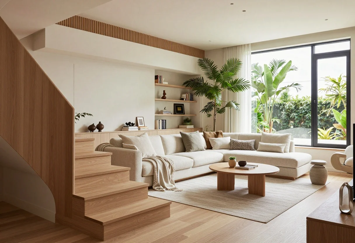 Featured image for: 11 Split-Level Living Room Ideas That Make the Space Flow