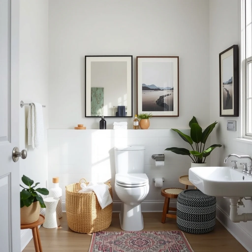 Bathroom Organization for Shared Apartments With Limited Space interior: 6. Incorporate a Pull‑Out Laundry Hamper Behind the Door - In a shared bathroom, laundry can become a point of contention if each dirty towels are left scattered. A slim, pull‑out hamper that slides into the space behind the bathroom door offers a discreet