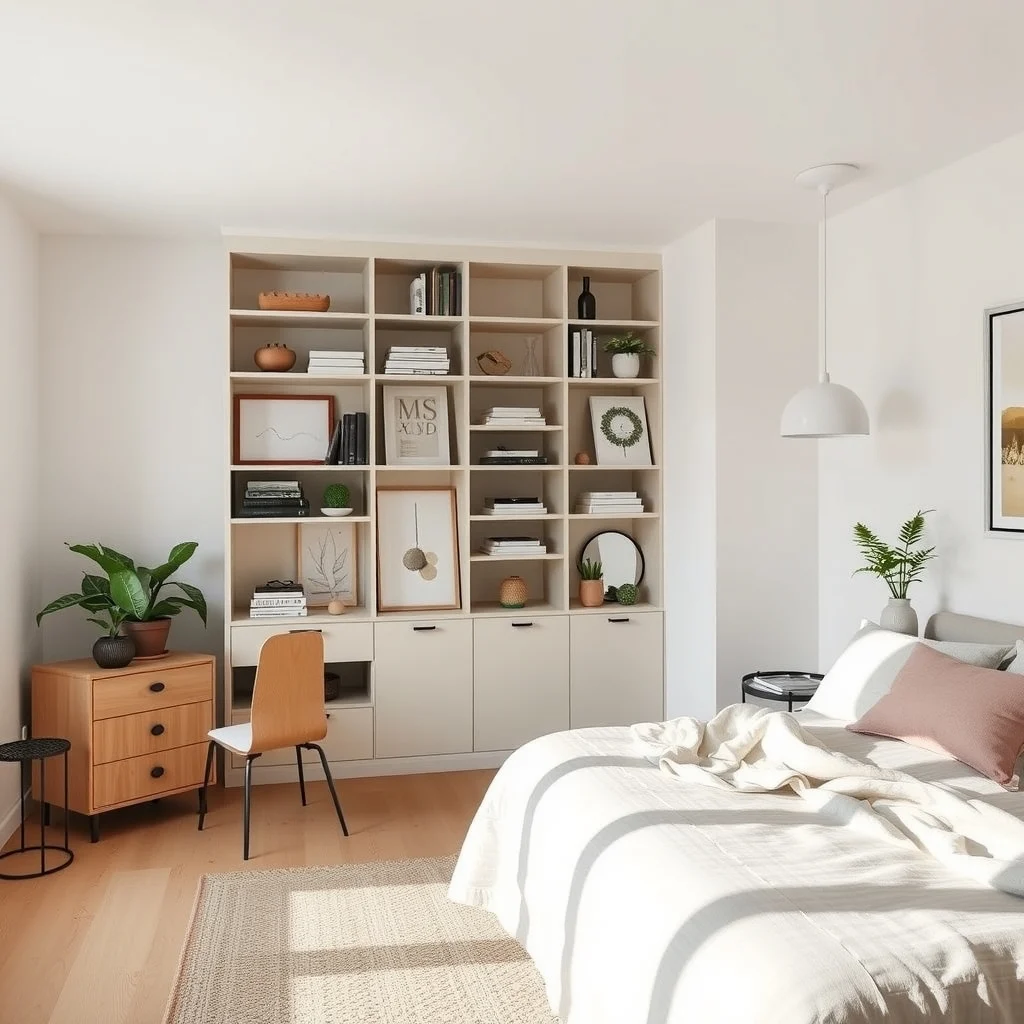 Bedroom Organization Ideas for Apartments With Limited Storage: 1. Maximize Vertical Space with Built‑In Shelving - When floor area is at a premium, the walls become the most valuable real estate. Installing floor‑to‑ceiling shelving on one side of the room creates a seamless backdrop that can hold books, decorative boxes, and