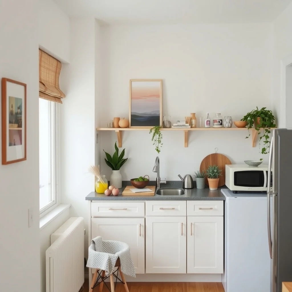 Best Ways to Organize Food in a Tiny Apartment Kitchen interior: 5. Hang a Fold‑Down Cutting Board Over the Sink - In many small kitchens, the sink dominates the work triangle, leaving little room for a separate chopping area. A fold‑down cutting board that pivots from the wall above the sink creates an extra surface that