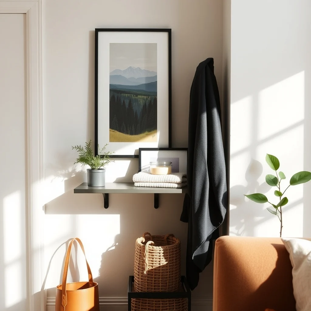 How to Create a Winter Gear Station in a Small Apartment: 4. Add a Small, Open Shelf for Frequently Used Items - Open shelving offers a quick visual inventory of the items you reach for most often—think a favorite beanie, a pair of touchscreen‑compatible gloves, or a reusable coffee thermos. A floating shelf in a matte metal