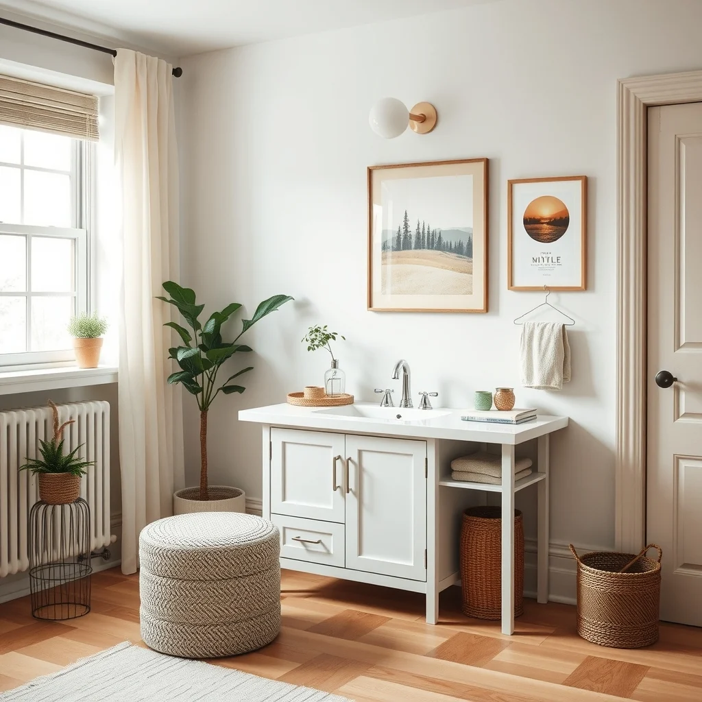 How to Keep a Tiny Bathroom Counter Clutter-Free interior: 5. Incorporate Hidden Compartments Within the Vanity - Many compact vanities include a shallow drawer or a pull‑out shelf that sits just behind the countertop. Using these concealed spaces for items like spare toothbrush heads, travel‑size deodorant, or a spare set of
