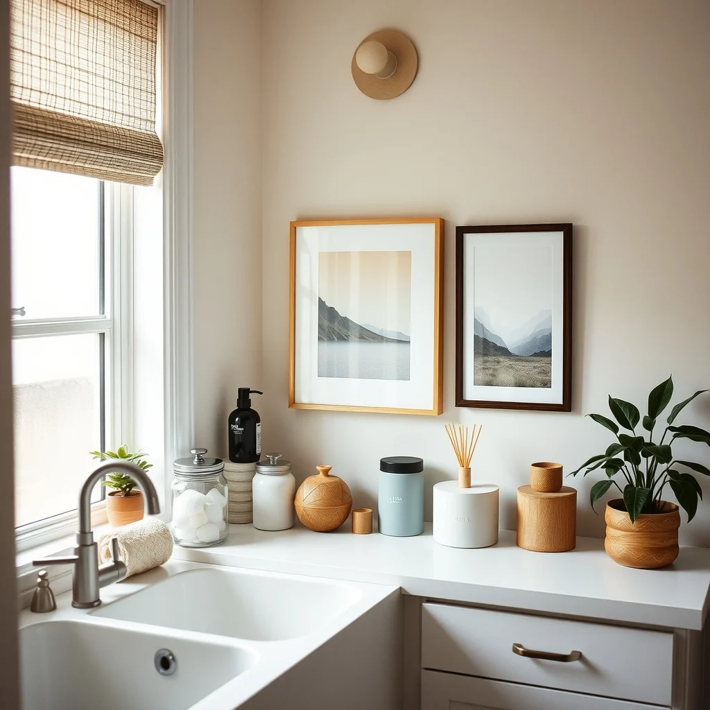 How to Keep a Tiny Bathroom Counter Clutter-Free interior: 6. Select Uniform Containers for Storage - When you need to store loose items—such as cotton balls, floss, or travel‑size creams—opt for a set of matching containers. Uniform glass jars or matte acrylic bins create a cohesive look that feels intentional