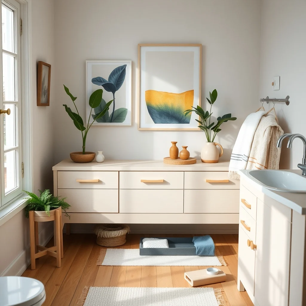 How to Keep Bathroom Storage Hygienic in a Humid Room interior: 4. Incorporate removable liners and trays - Placing a thin silicone mat or a washable fabric liner at the bottom of a drawer creates a barrier that can be lifted, shaken out, and laundered. Silicone resists water and can be wiped clean