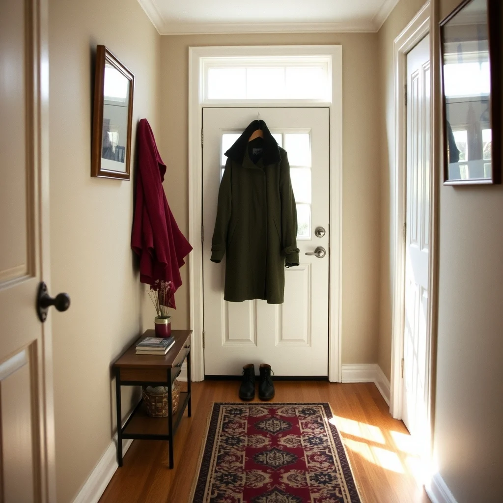 How to Make a Winter Coat Drop Zone in a Narrow Hallway interior: 4. Use a Decorative Floor Runner to Define the Zone - A runner protects the floor from wet soles and creates a visual boundary for the drop zone. Choose a runner that is 12‑14 inches wide, allowing a coat to be placed without covering the entire