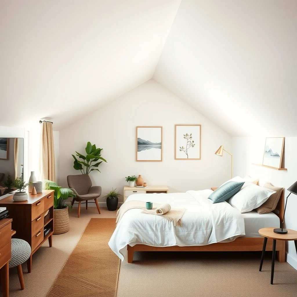 How to Organize a Bedroom With Sloped Ceilings: 7. Keep Circulation Clear and Safe Around the Low Side - Even the most attractive layout fails if the pathway is obstructed. The narrowest part of the room should remain free of furniture, cords, or decorative items that could be knocked over. A slim runner rug