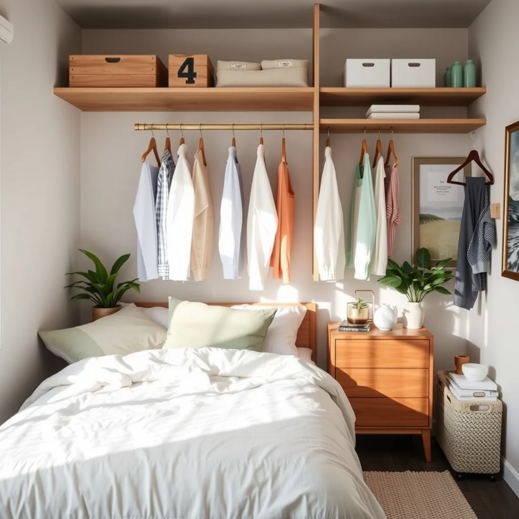 How to Organize a Shared Bedroom Closet Efficiently: 2. Install Adjustable Hanging Rods for Flexible Storage - Standard fixed rods often force you to choose between short shirts or long dresses, but a set of telescoping rods that slide up and down lets you customize the vertical space for each category. For