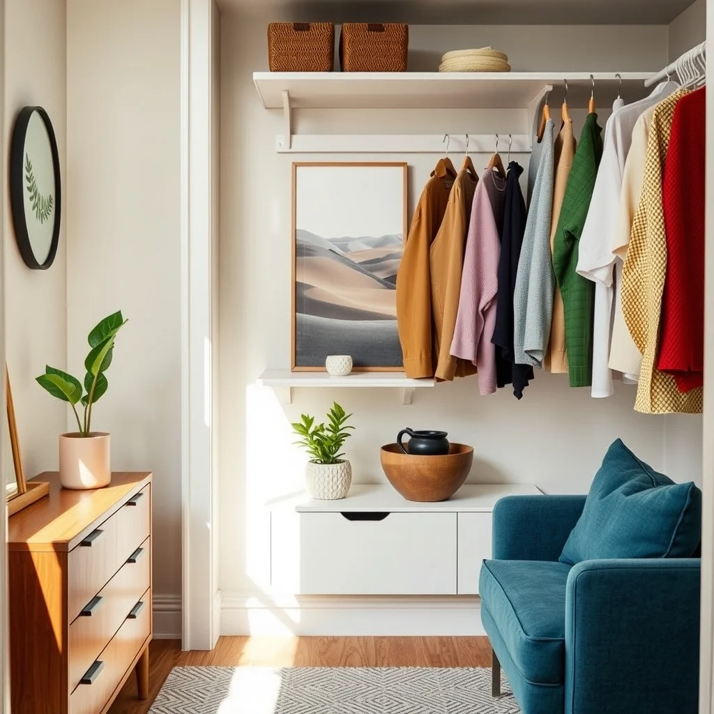 How to Organize a Tiny Closet With Double-Hanging Space: 5. Incorporate a Pull‑Out or Tension Rod for Seasonal Rotation - Seasonal wardrobes often a tiny closet, and a removable rod provides a simple way to rotate pieces without permanent alteration. A tension rod slides in and out of the lower space, allowing you to