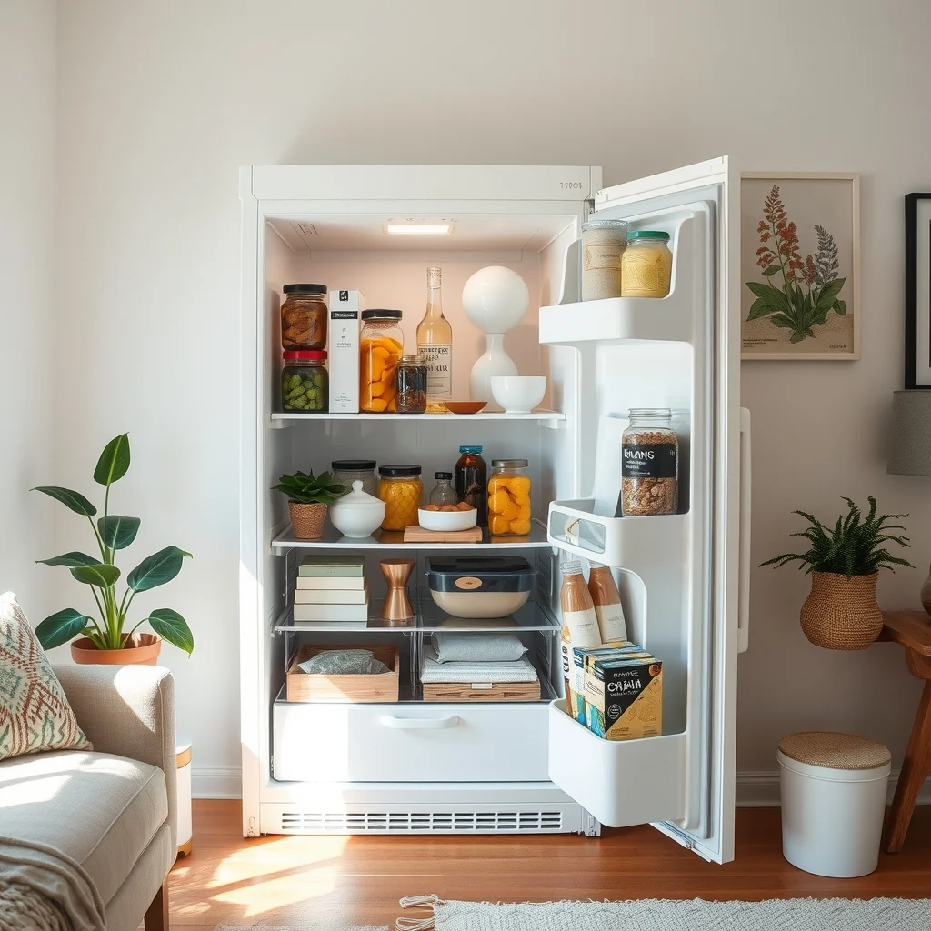 How to Organize a Tiny Fridge for More Usable Space interior: FAQ - How often should I reorganize my tiny fridge? Revisiting the layout once a month keeps the system from slipping back into chaos. A quick sweep to discard expired items and a brief check of shelf
