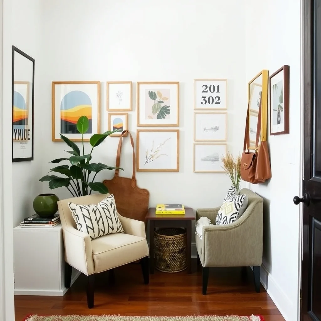 How to Stop Shoes and Bags From Taking Over the Entryway: 7. Balance the Space with a Mirror or Gallery Wall - When clutter threatens to dominate the entryway, a large mirror or a curated gallery wall draws the eye outward, creating the illusion of more space. A mirror positioned opposite the door reflects natural light, making