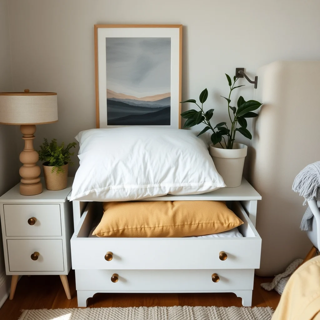 How to Store Extra Pillows in a Tiny Bedroom: 4. Repurpose a Small Dresser Drawer - Even a narrow three‑drawer dresser can become a pillow repository if you designate the top drawer for that purpose. By lining the drawer with a breathable cotton sheet, you protect the pillows from lint while
