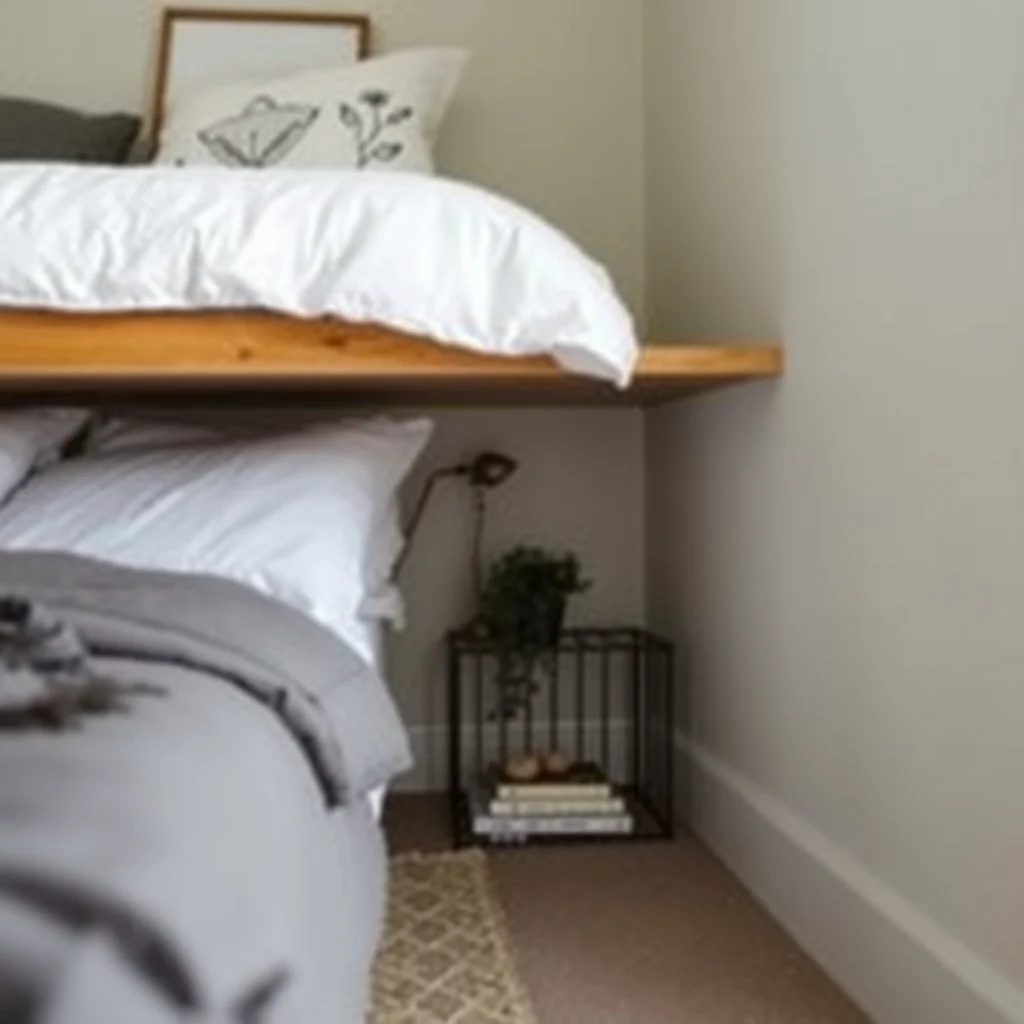 How to Store Extra Pillows in a Tiny Bedroom: 5. Install a Slim Under‑Bed Shelf - When the bed is raised on a platform or has a sturdy headboard, the space beneath can be turned into a hidden shelf. A narrow metal or wooden rail mounted a few inches off the