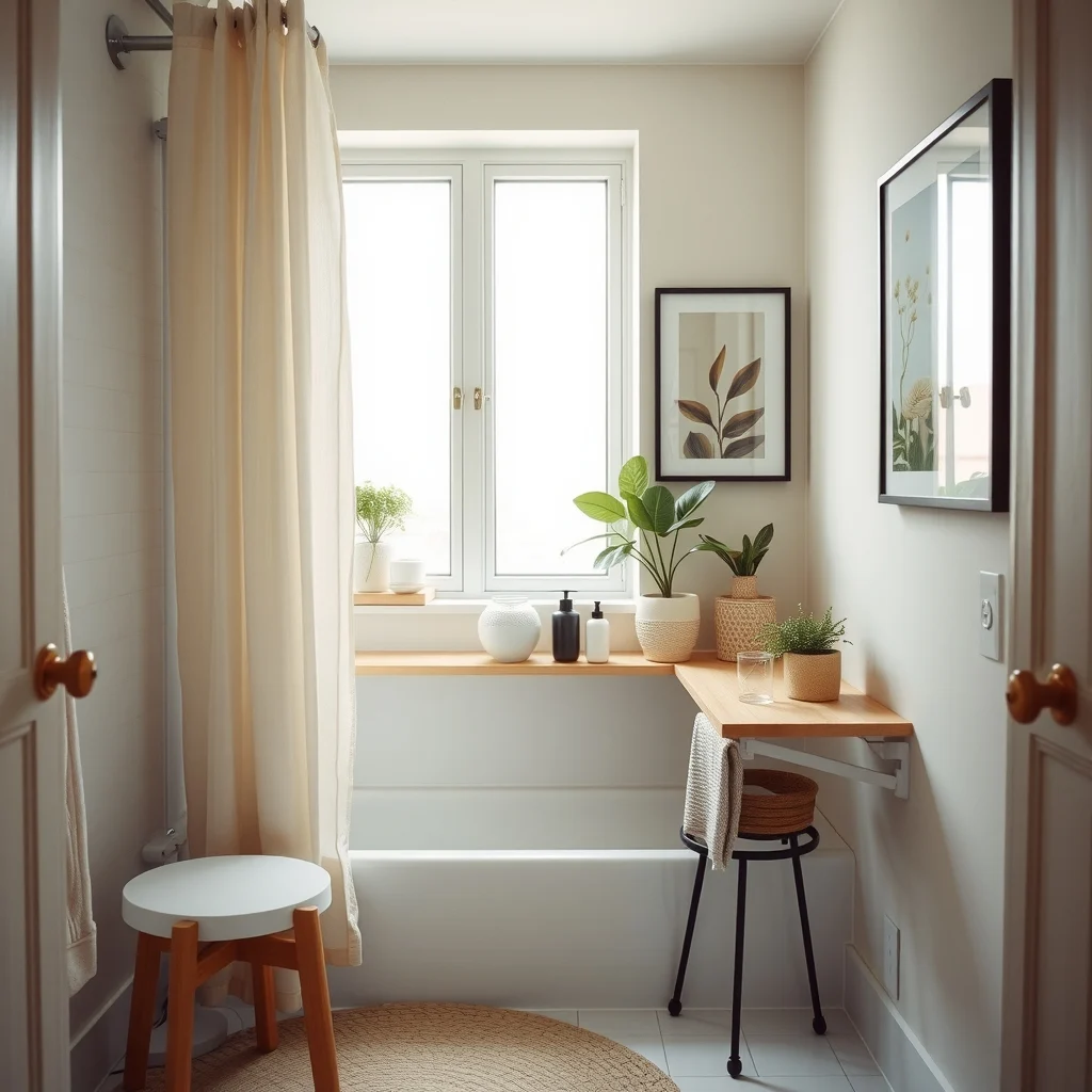 How to Store Extra Toiletries in a Small Apartment interior: 5. Install a Pull‑Out Shelf Inside the Shower Niche - If your shower includes a recessed niche, consider converting it into a pull‑out shelf rather than a static ledge. A custom-fabricated shelf that slides on low‑friction tracks lets you glide the surface outward, giving you