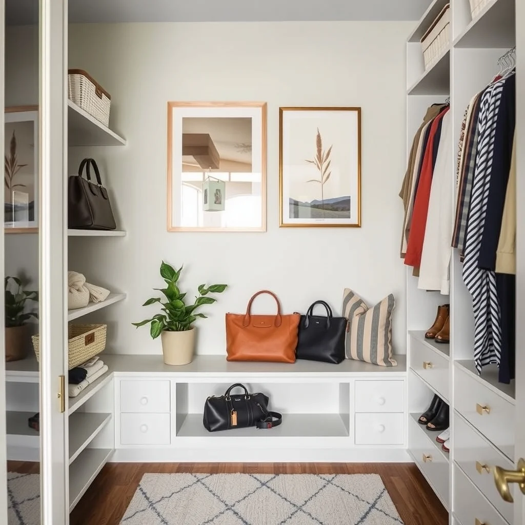 How to Store Handbags in a Small Closet: 7. Create a Dedicated “Bag Nook” with a Built‑In Bench - If the closet layout permits, carving out a small nook at the bottom of the closet and installing a low bench provides a dual purpose: a place to sit while you choose a bag and