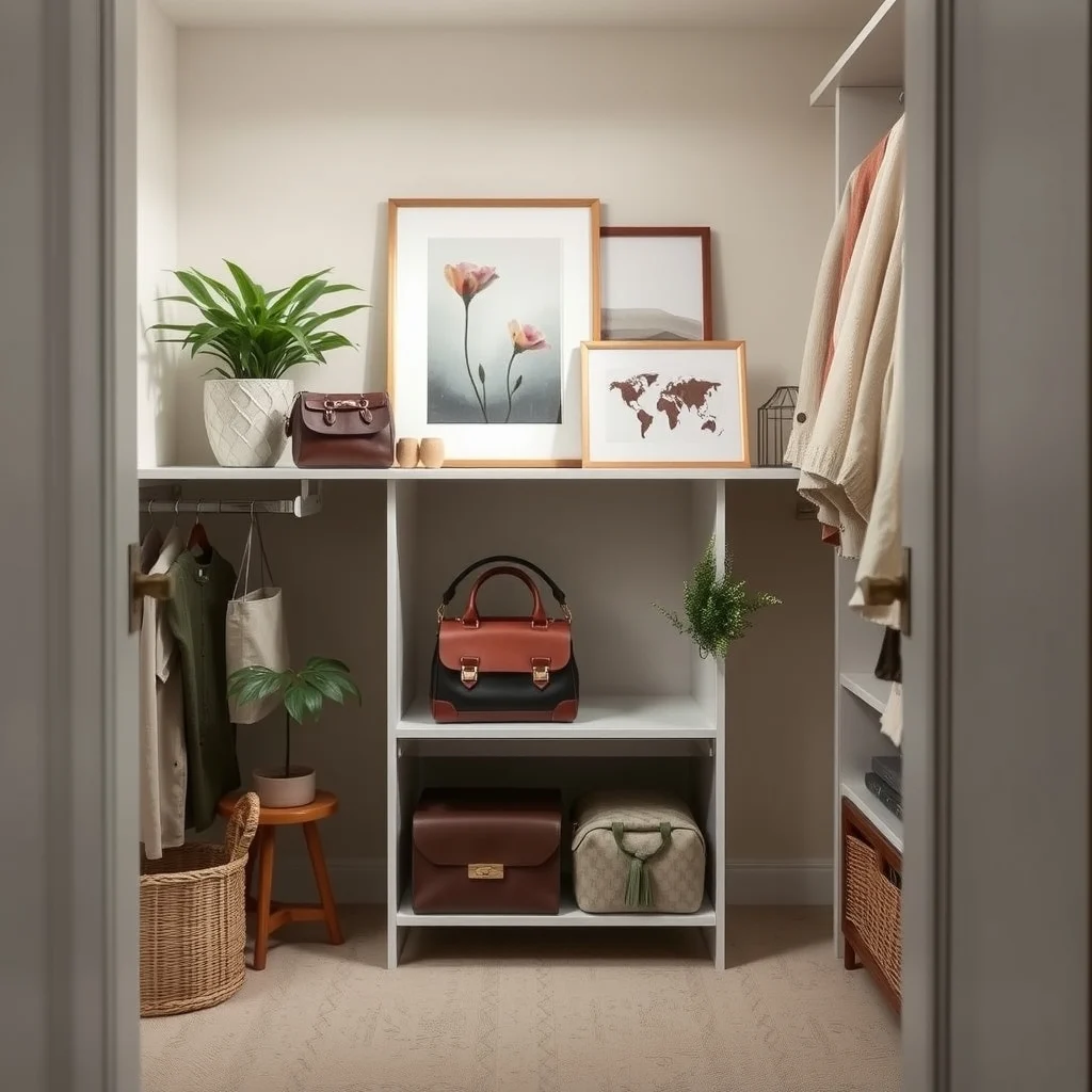 How to Store Handbags in a Small Closet: FAQ - How can I protect my handbags from dust in a small closet? Cover each bag with a breathable cotton dust cover or store it in a clear acrylic box. The fabric allows air circulation while
