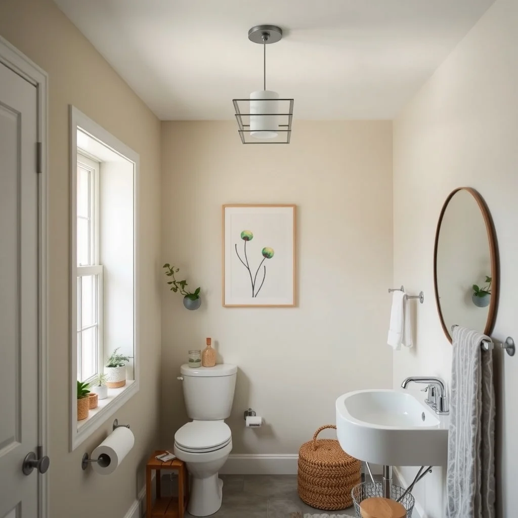 How to Store Toilet Paper in a Bathroom With No Storage interior: 7. Install a Pull‑Down Shelf from the Ceiling - In bathrooms with high ceilings, a pull‑down shelf attached to a ceiling hook provides an unexpected storage solution. The shelf, often made of lightweight acrylic or tempered glass, folds down when needed and tucks away