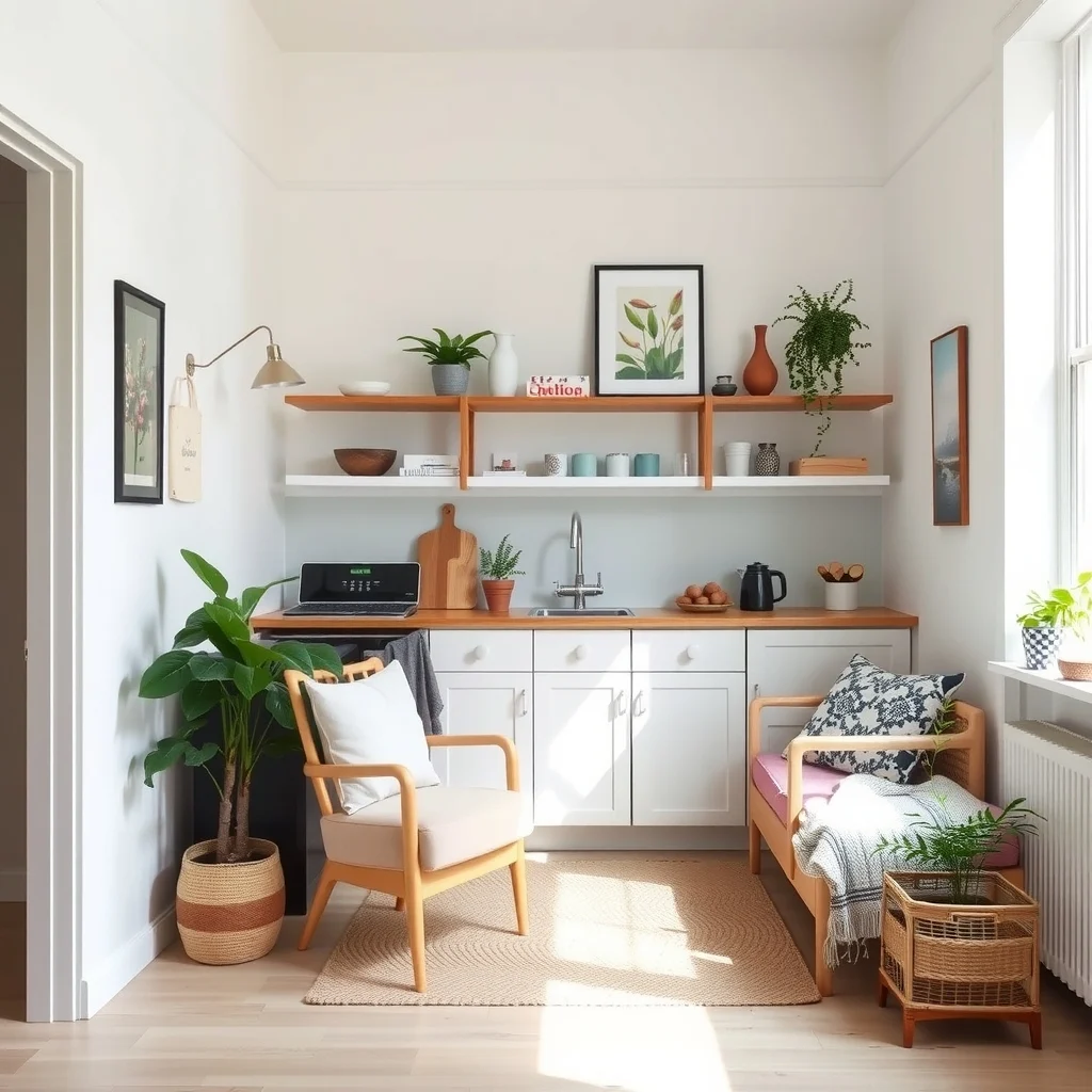 How to Use Vertical Space in a Narrow Apartment Kitchen interior: Frequently Asked Questions - How high should I place open shelves in a narrow kitchen? Place the lowest shelf at a comfortable eye level, usually around 48 inches from the floor, and extend the unit to the ceiling. This