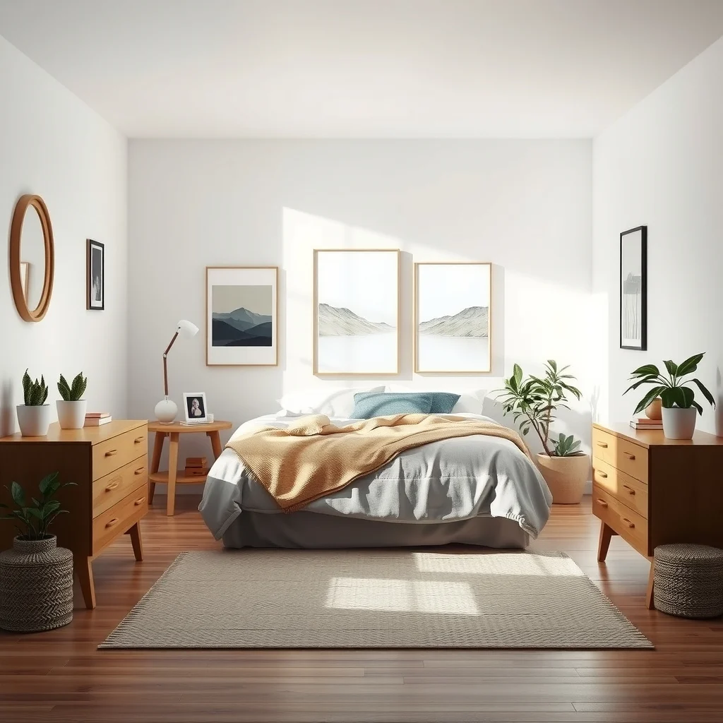 Minimalist bedroom view under a low profile