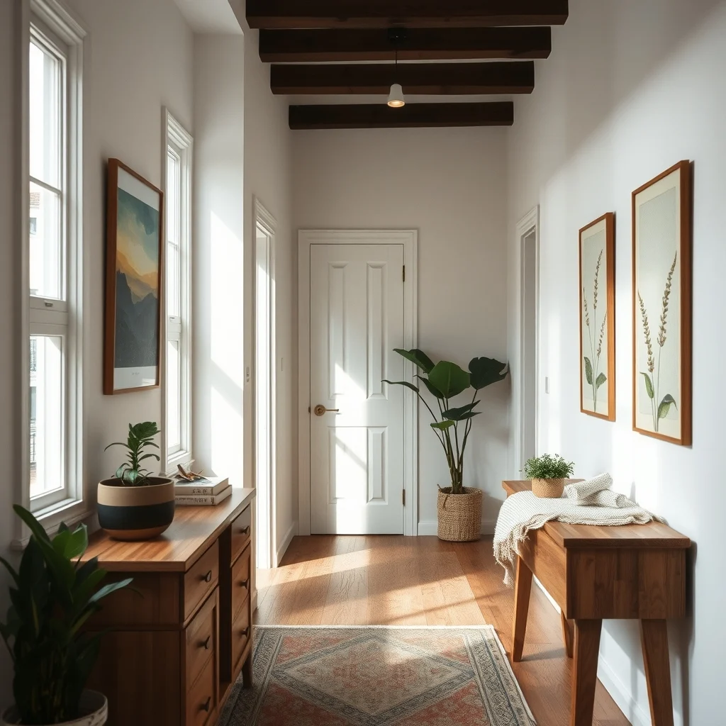 Narrow hallway perspective
