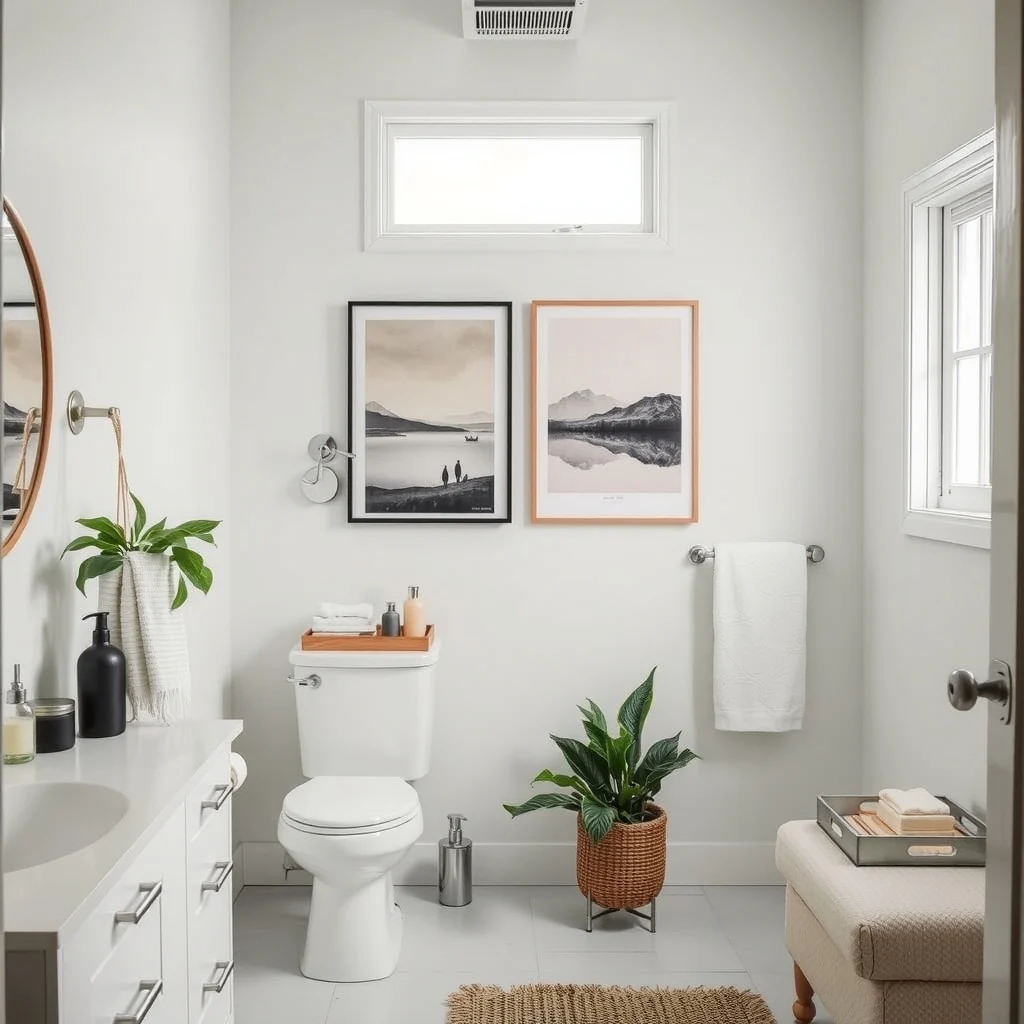 Rental-Friendly Bathroom Storage Without Drilling interior: 5. Magnetic Strip Accessories - For bathrooms with metal fixtures—such as a stainless‑steel towel bar or a chrome exhaust fan—a magnetic strip can hold small metal containers, a magnetic knife holder for grooming tools, or a decorative metal tray for
