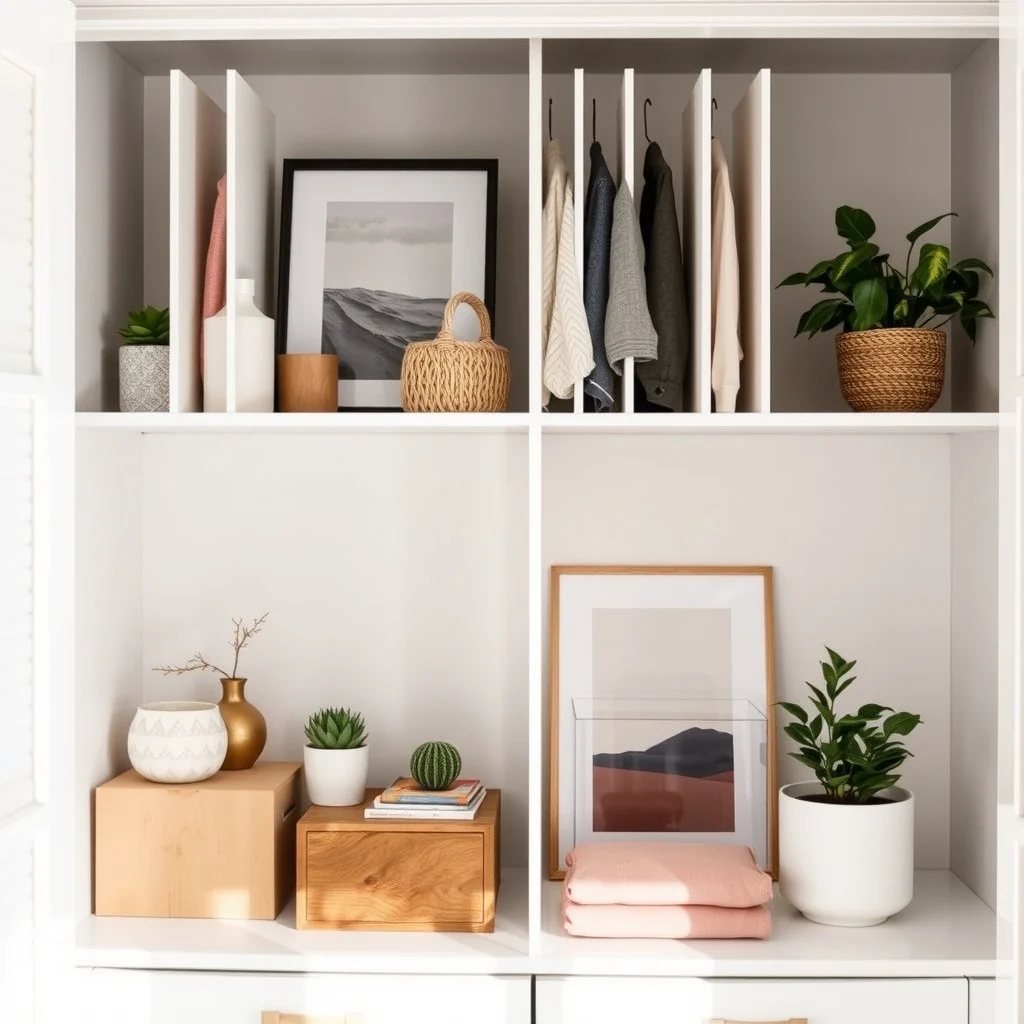 Small Closet Organization for Renters on a Budget: 3. Use Shelf Dividers Made from Acrylic or Wood - Open shelves often become a jumble of sweaters, bags, and boxes. Acrylic dividers are lightweight, affordable, and can be cut to the exact width of your shelf. They create separate columns that keep items upright