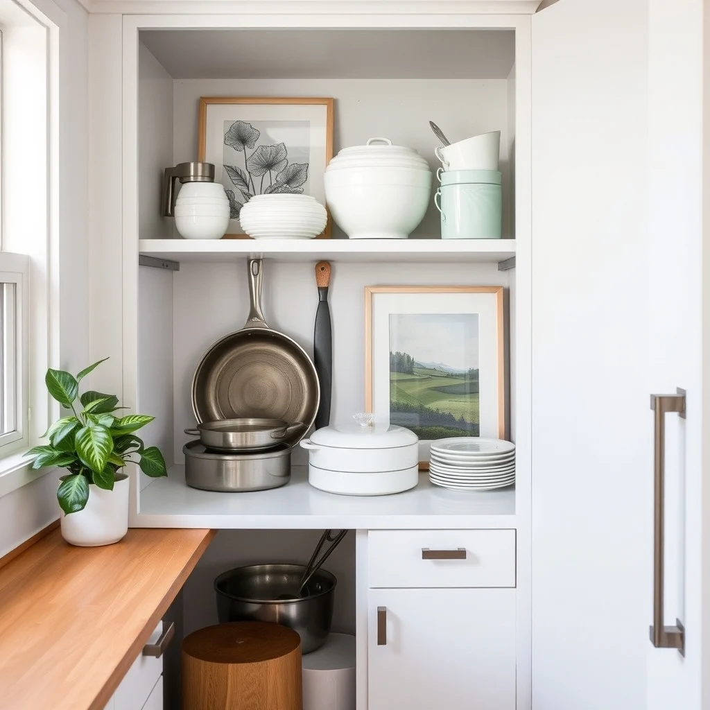 Small Kitchen Cabinet Organization for Deep Shelves interior: 7. Reserve a “deep‑shelf zone” for infrequently used cookware and protect it with a removable cover - Not every item belongs in the everyday rotation. Large roasting pans, holiday serving trays, or specialty bakeware can be assigned to the deepest part of the cabinet, effectively creating a storage zone that you only