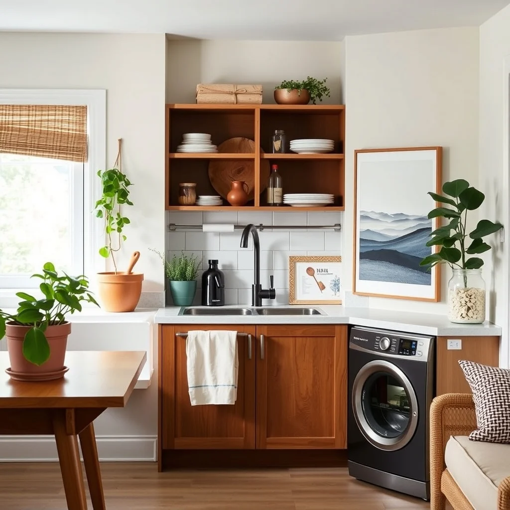 Small Kitchen Storage for Bulk Groceries in a Rental interior: 7. Customizable Sliding Panels on Existing Cabinet Doors - Many rentals feature cabinet doors with a flat surface that can accommodate adhesive hooks or magnetic strips. By attaching a thin, decorative panel—such as a reclaimed wood slice or a painted acrylic board—you create a