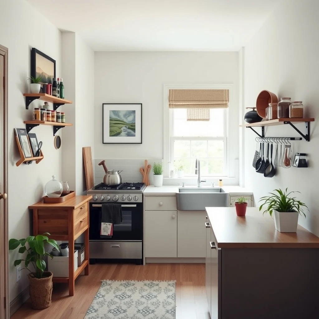 Small Kitchen Storage Ideas When You Have No Pantry interior: 4. Add Magnetic Strips and Wall‑Mounted Racks for Small Tools - Spices, knives, and metal kitchen tools are often scattered across drawers, creating a visual mess and making it hard to locate what you need while cooking. A stainless‑steel magnetic strip mounted on the backsplash or