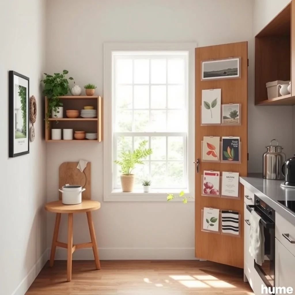 Small Kitchen Storage Ideas When You Have No Pantry interior: 6. Hang Organizers Inside Cabinet Doors - The interior of cabinet doors often goes unused, yet it offers a perfect canvas for thin, adhesive organizers. A set of clear acrylic pockets can be affixed to the inside of a pantry door, providing