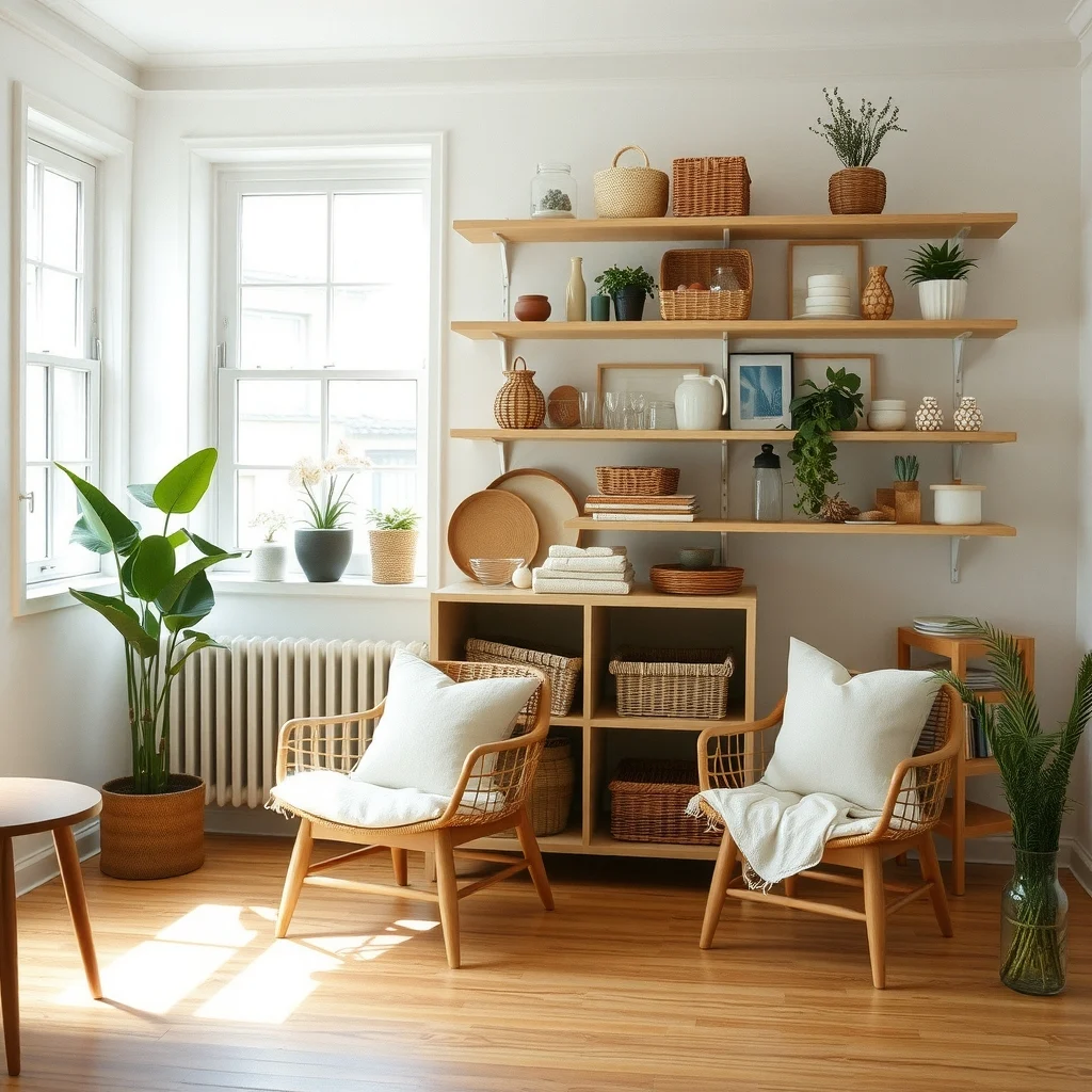 Small Kitchen Storage Ideas When You Have No Pantry interior: FAQ - How can I keep items on open shelves from getting dusty? Dust can be managed by choosing woven baskets with tight weaves and glass jars with screw‑on lids; both act as barriers while still allowing