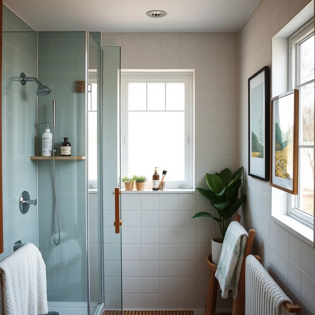 Small Shower Storage Ideas Without Permanent Fixtures interior: 4. Magnetic Strips for Metal Grooming Tools - If you keep metal razors, tweezers or small scissors in the bathroom, a thin magnetic strip mounted with adhesive can hold them securely without any drilling. The strip adheres to the glass or tile, and