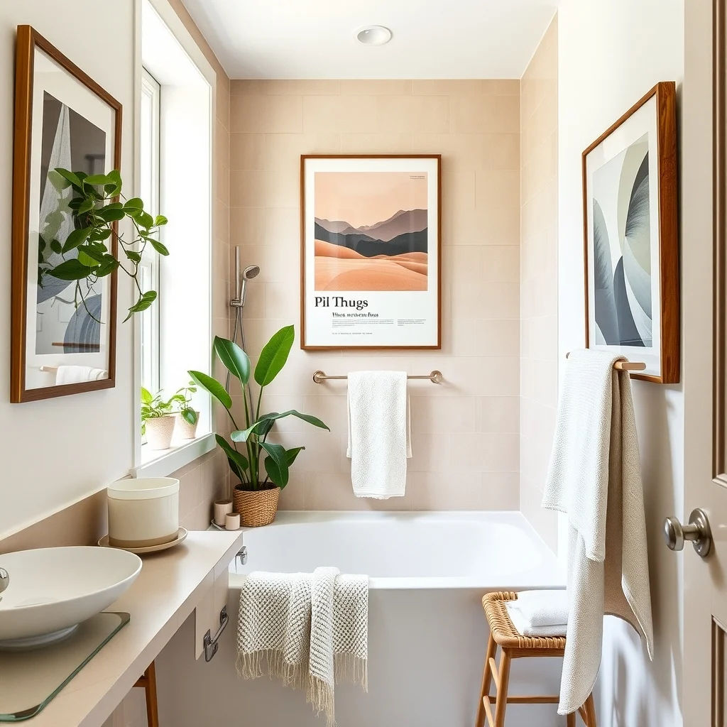 Space-Saving Towel Storage for a Narrow Bathroom interior: 6. Towel Rings on the Tub or Shower Wall - Instead of relying on a separate rack, a towel ring affixed directly to the tub’s side or the shower wall offers a compact, single‑point solution. A polished chrome or oil‑rubbed bronze ring can hold a